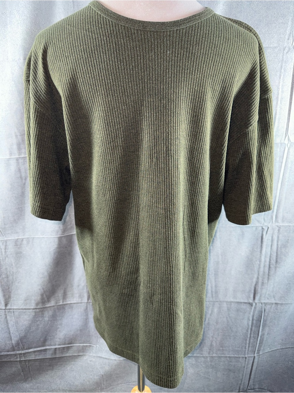 2639-Basic Equipment Olive Ribbed Short-Sleeve Tee